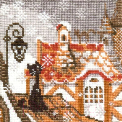 Набор для вышивания Риолис Город и кошки, Зима / 610