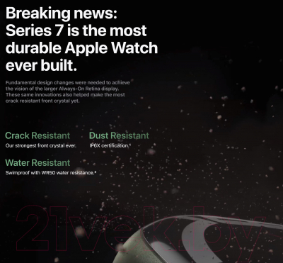 Умные часы Apple Watch Series 7 GPS 45mm / MKN53 (алюминий черный/темная ночь)
