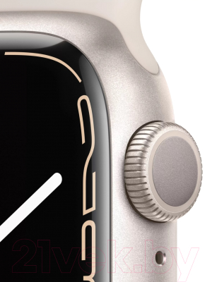 Умные часы Apple Watch Series 7 GPS 41mm / MKMY3 (алюминий белый/сияющая звезда)
