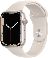 Умные часы Apple Watch Series 7 GPS 45mm / MKN63 (алюминий белый/сияющая звезда) - 