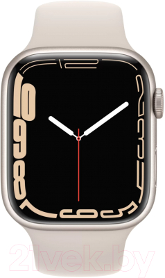 Умные часы Apple Watch Series 7 GPS 45mm / MKN63 (алюминий белый/сияющая звезда)