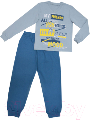 Пижама детская Купалинка 759212 (р.134,140-64, к.серо-голубой/темно-голубой)