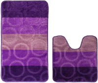 Набор ковриков АкваЛиния Twist Полоска Круги NPKF45-75 (фиолетовый) - 