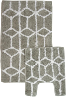 Набор ковриков АкваЛиния Хлопок Лабиринт S-0505-80g (40x45/50x80, серый) - 