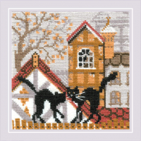 Набор для вышивания Риолис Город и кошки, Осень / 613 - 