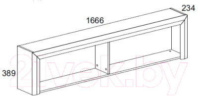 Изображение товара Полка Anrex Whiteblack B (белый/белый глянец)