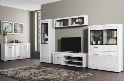 Изображение товара Полка Anrex Whiteblack B (белый/белый глянец)