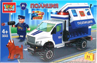 

Конструктор Город мастеров, ГАЗ Некст патруль с собакой / 3043-KK