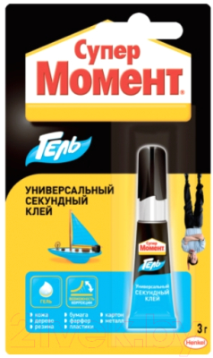 Изображение товара Клей Момент Супер гель. Секундный универсальный (3г, блистер, шоу-бокс)