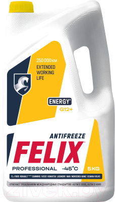Антифриз FELIX Energy G12+ до -45°С / 430206027 (5кг, желтый)