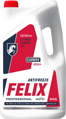 Антифриз FELIX Carbox G12+ до -40°С / 430206033 (5кг, красный)