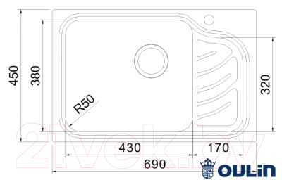 Мойка кухонная Oulin OL-327L