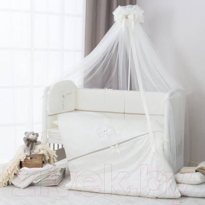 Комплект постельный для малышей Perina Le Petit Bebe / ПБ6-01.5 (6 предметов, молочный/кофейный)