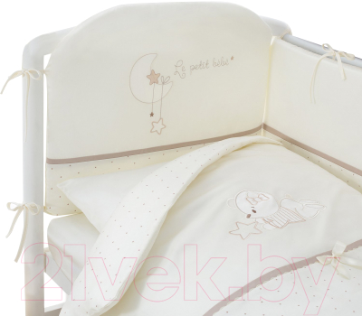 Комплект постельный для малышей Perina Le Petit Bebe / ПБ4-01.5 (4 предмета, молочный/кофейный)