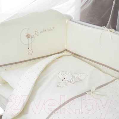 Комплект постельный для малышей Perina Le Petit Bebe / ПБ3-01.5 (3 предмета, молочный/кофейный)