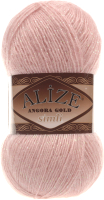 Пряжа для вязания Alize Ангора Голд Симли 20% шерсть, 5% металлик, 75% акрил / 161 (500м, пудровый) - 