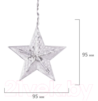 Изображение товара Светодиодная бахрома Золотая сказка Звезды / 591338 (теплый белый)