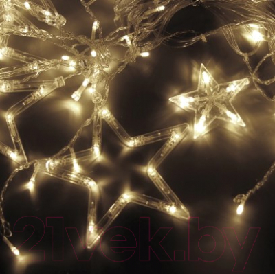 Изображение товара Светодиодная бахрома Золотая сказка Звезды / 591338 (теплый белый)