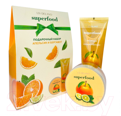 Набор косметики для тела Liv Delano Superfood Апельсин и бергамот Гель д/д 250мл+Крем для тела 240мл