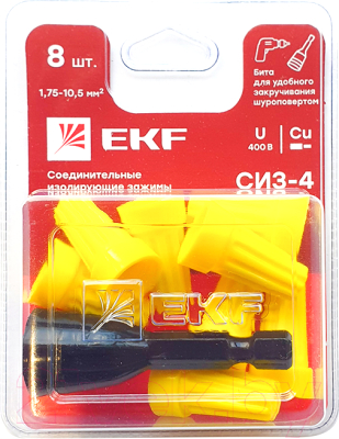 Изолирующий зажим EKF Plc-cc-6-b (8шт)