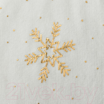 Плед Этель Золотые снежинки / 4566527 (180x200, белый)