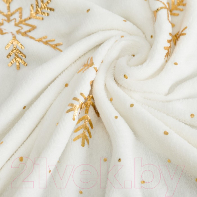 Плед Этель Золотые снежинки / 4566527 (180x200, белый)