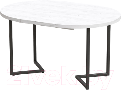 Обеденный стол Millwood Лофт Лондон D110-150x110x76 (дуб белый Craft/металл черный)