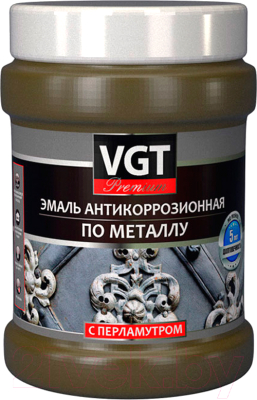 Эмаль VGT ВД-АК-1179 Профи по металлу антикоррозионная перламутровая (230г, алюминий)