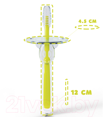 Зубная щетка для новорожденных Kunder Прорезыватель силиконовый, массажер для десен / 10472 (желтый)