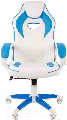 Кресло геймерское Chairman Game 16 (экопремиум белый/голубой)