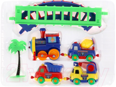 Железная дорога игрушечная Играем вместе Синий трактор / B199134-R2