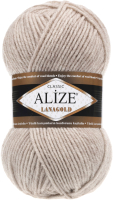Пряжа для вязания Alize Lanagold 49% шерсть, 51% акрил / 152 (240м, бежевый меланж) - 