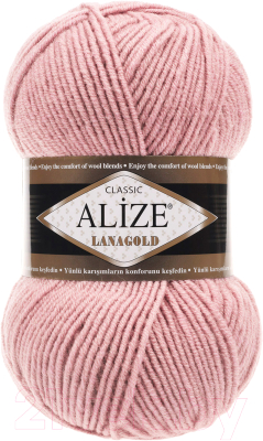 Изображение товара Пряжа для вязания Alize Lanagold 49% шерсть, 51% акрил / 161 (240м, пудровый)