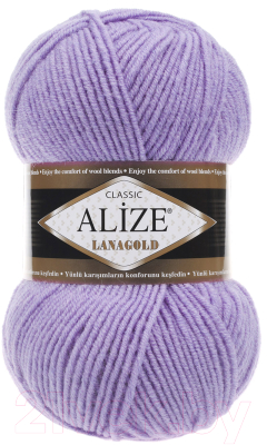 Пряжа для вязания Alize Lanagold 49% шерсть, 51% акрил / 166 (240м, светло-сиреневый)