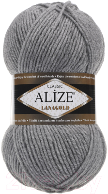 Изображение товара Пряжа для вязания Alize Lanagold 49% шерсть, 51% акрил / 21 (240м, серый меланж)