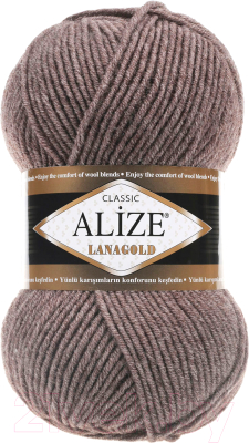 Пряжа для вязания Alize Lanagold 49% шерсть, 51% акрил / 240 (240м, коричневый меланж)