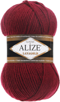 Пряжа для вязания Alize Lanagold 49% шерсть, 51% акрил / 57 (240м, бордовый) - 
