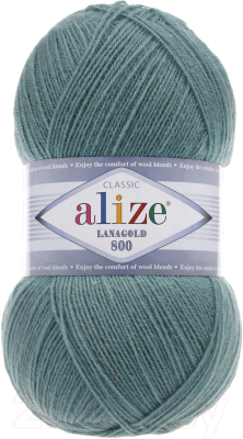 Изображение товара Пряжа для вязания Alize Lanagold 800 49% шерсть, 51% акрил / 386 (800м, лазурный)