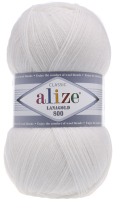 Пряжа для вязания Alize Lanagold 800 49% шерсть, 51% акрил / 55 (800м, белый) - 