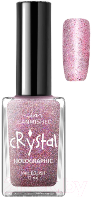 

Лак для ногтей Jeanmishel, Розовый, Crystal с блестками 3D эффект голографии тон 710