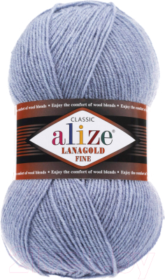 Пряжа для вязания Alize Lanagold Fine 49% шерсть, 51% акрил / 221 (390м, светлый джинс)
