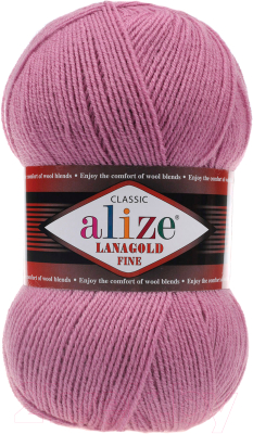 Пряжа для вязания Alize Lanagold Fine 49% шерсть, 51% акрил / 28 (390м, сухая роза)