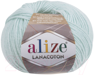 Пряжа для вязания Alize Lanacoton 522 (160м, мятный)