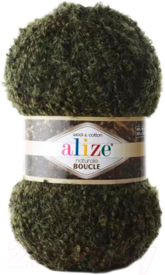 Пряжа для вязания Alize Naturale Boucle 6055 (200м, зеленый)