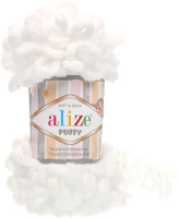 Пряжа для вязания Alize Puffy 100% микрополиэстер / 55 (9.2м, белый) - 