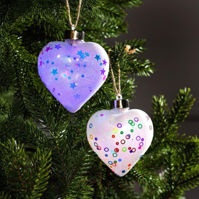

Набор елочных игрушек Luazon, Белый;голубой;фиолетовый, Сердце блестящее 5864404
