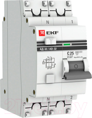 Дифференциальный автомат EKF PROxima АД-32-25А-10мА / DA32-25-10-pro