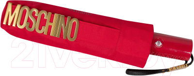 Зонт складной Moschino 8021-OCC New Metal Logo Red + Box logo