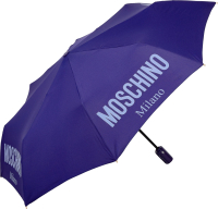 Зонт складной Moschino 8021-OCF New Metal Logo Blue + Box Logo - 