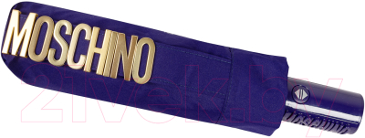 Зонт складной Moschino 8021-OCF New Metal Logo Blue + Box Logo